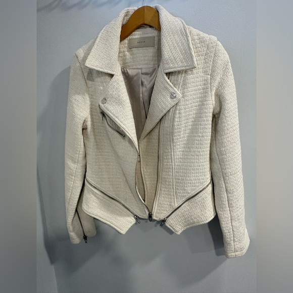 Blank NYC Cream Off White Tweed Textured Moto Jacket - Picture 15 of 15